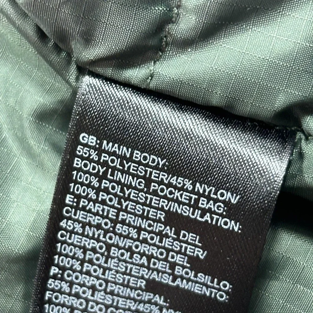 The North Face Jacket Mens Medium Green Quilted Snap‎ Front Insulated Shacket
